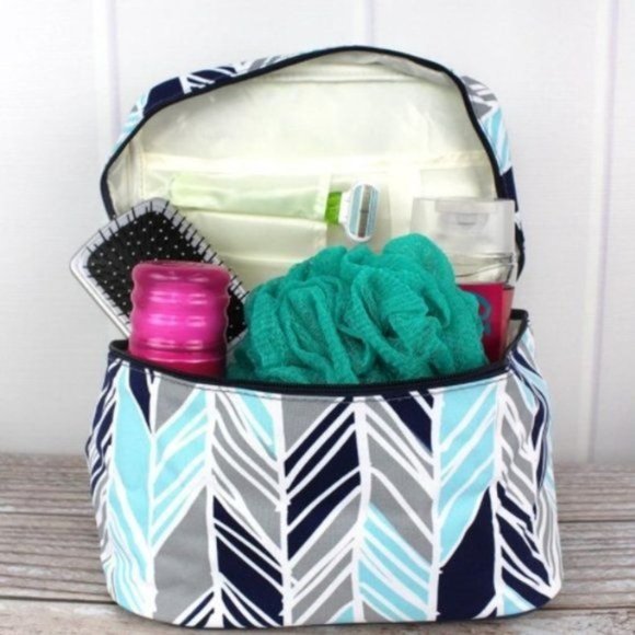 SEASIDE STRIPES TRAIN CASE - Picture 2 of 3